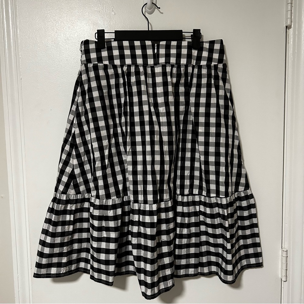 J. Crew Black and White Tiered Midi Skirt - Picture 3 of 3